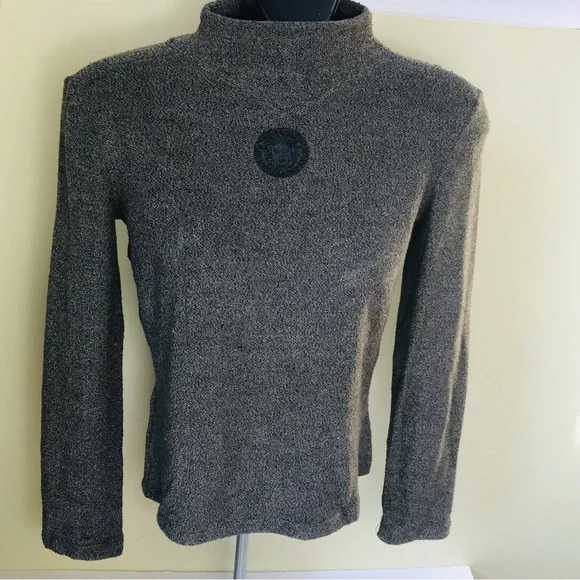 Versace Couture Jeans 90s Medusa Top Textured Long Sleeves Vintage Shirt Sweater - Picture 4 of 15